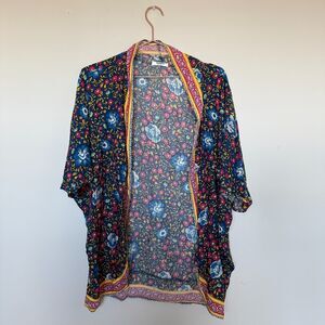 Zeagoo Womens Kimono Top Small Colorful Floral Cover Up Spring Hippie Boho